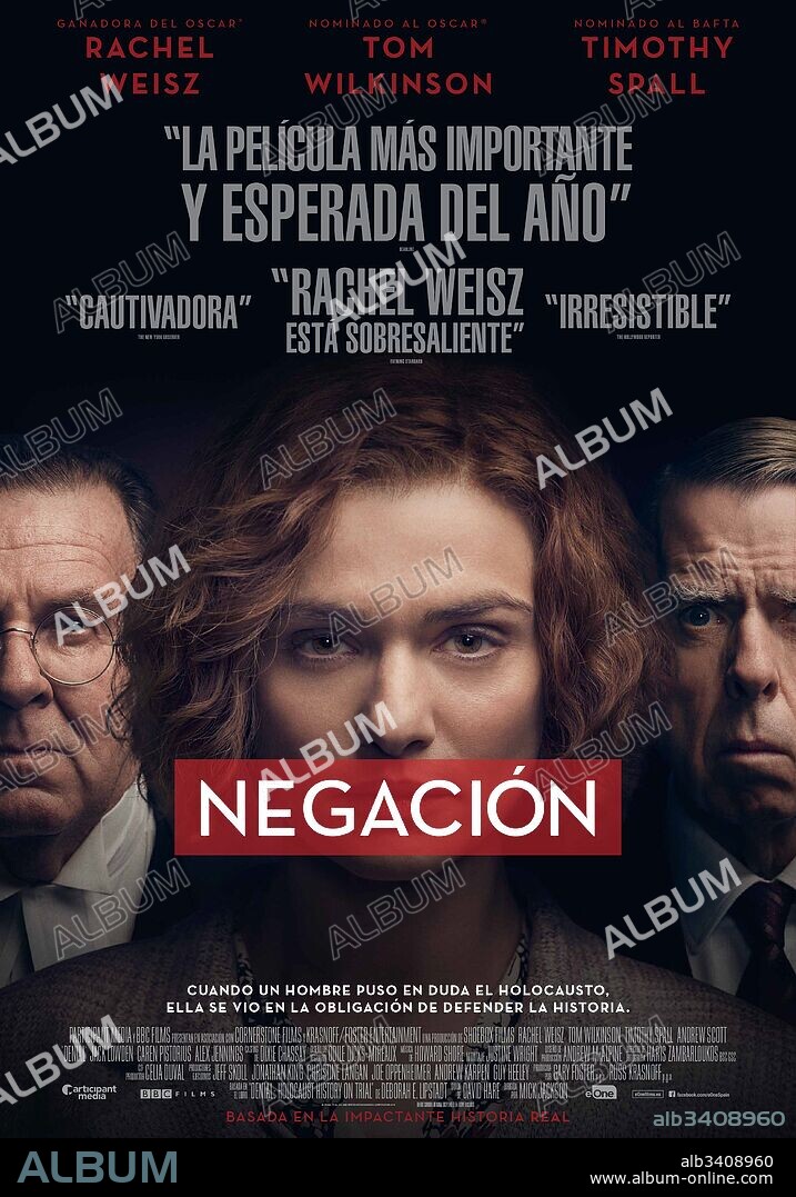 Poster de NEGACION, 2016 (DENIAL), dirigida por MICK JACKSON. Copyright BBC FILMS/KRASNOFF/FOSTER ENT/PARTICIPANT MEDIA/SHOEBOX FILM.