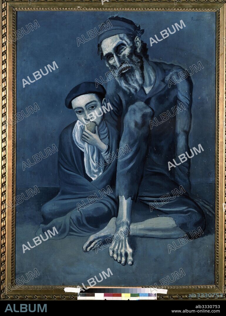 PABLO PICASSO. Old Jew with a boy (Blind beggar with a boy).