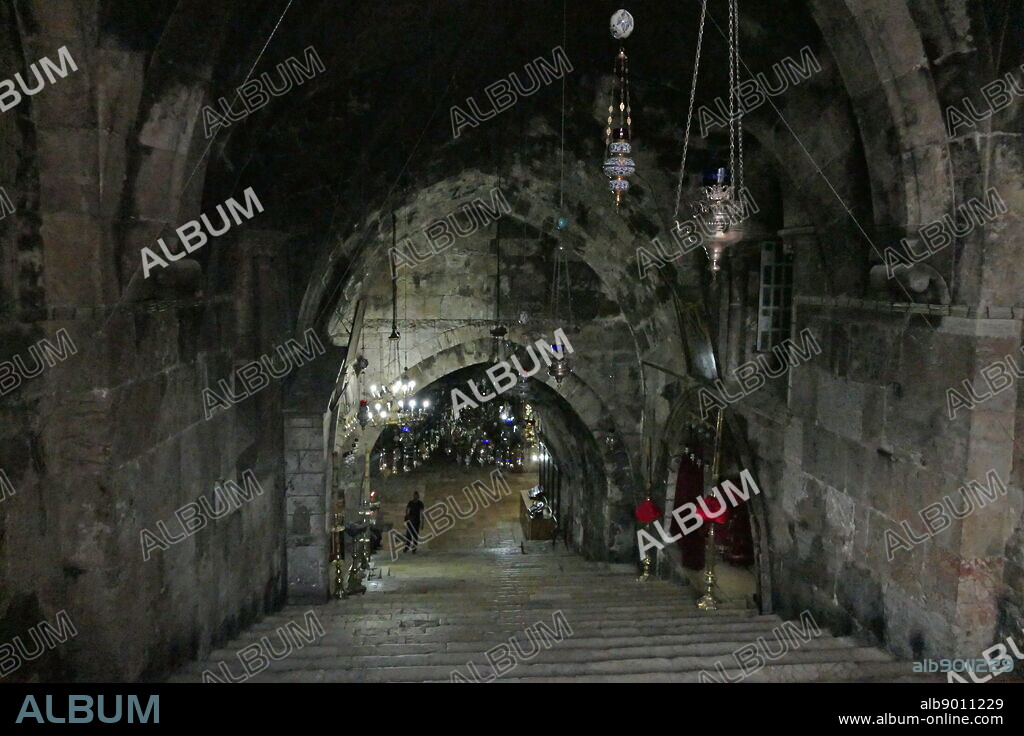 Church of the Sepulchre of Saint Mary, also Tomb of the Virgin Mary, is a Christian tomb in the Kidron Valley, in Jerusalem believed by Eastern Christians to be the burial place of Mary, the mother of Jesus. the tomb has been excavated in an underground rock-cut cave and dates from the 12th century. The Armenian Patriarchate Armenian Apostolic Church of Jerusalem and Greek Orthodox Church of Jerusalem are in possession of the shrine.