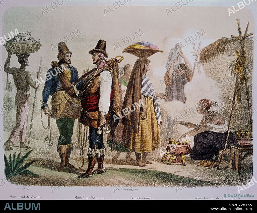 GRABADO-TIPOS COLONIALES E INDIGENAS.