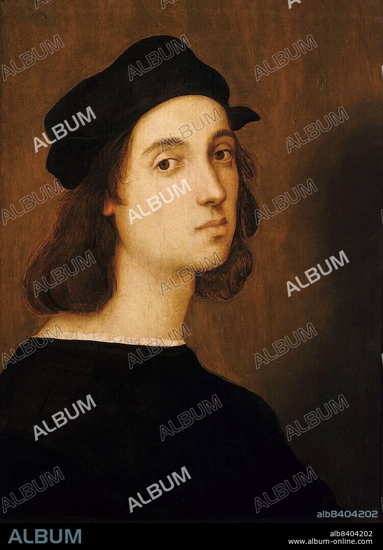 Self-portrait by Raffaello Sanzio da Urbino, also Raffael da Urbino, Raffaello Santi, Raffaello Sanzio, Raffael, Italian painter, Italy, digitally restored reproduction of a work of art (public domain) from c. 1500, Europe.