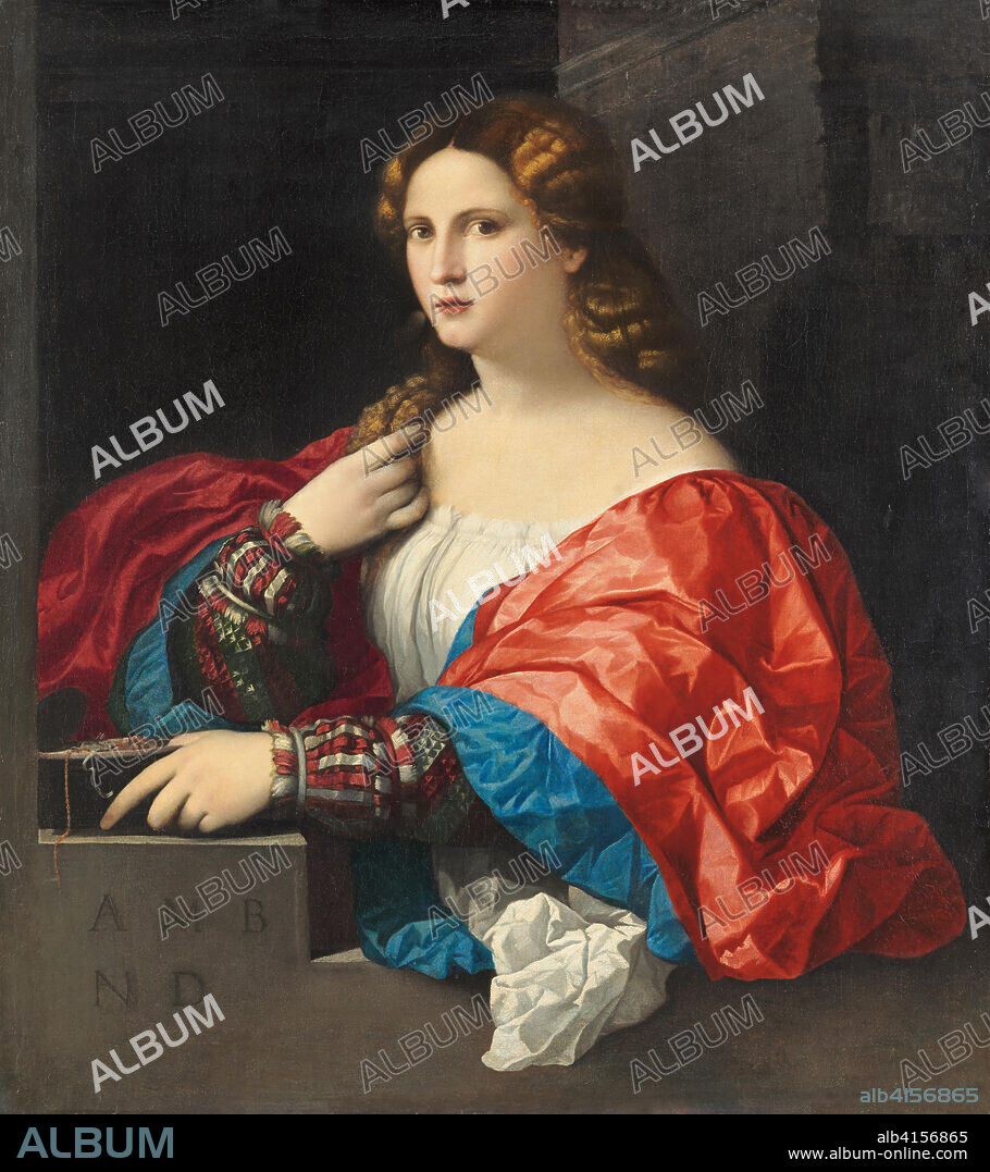 JACOPO PALMA THE ELDER. Palma Vecchio (Serina, 1479/80 - Venice, 1528). Portrait of a Young Woman Known as "La Bella" (ca. 1518 - 1520). Oil on canvas. 95 x 80 cm.