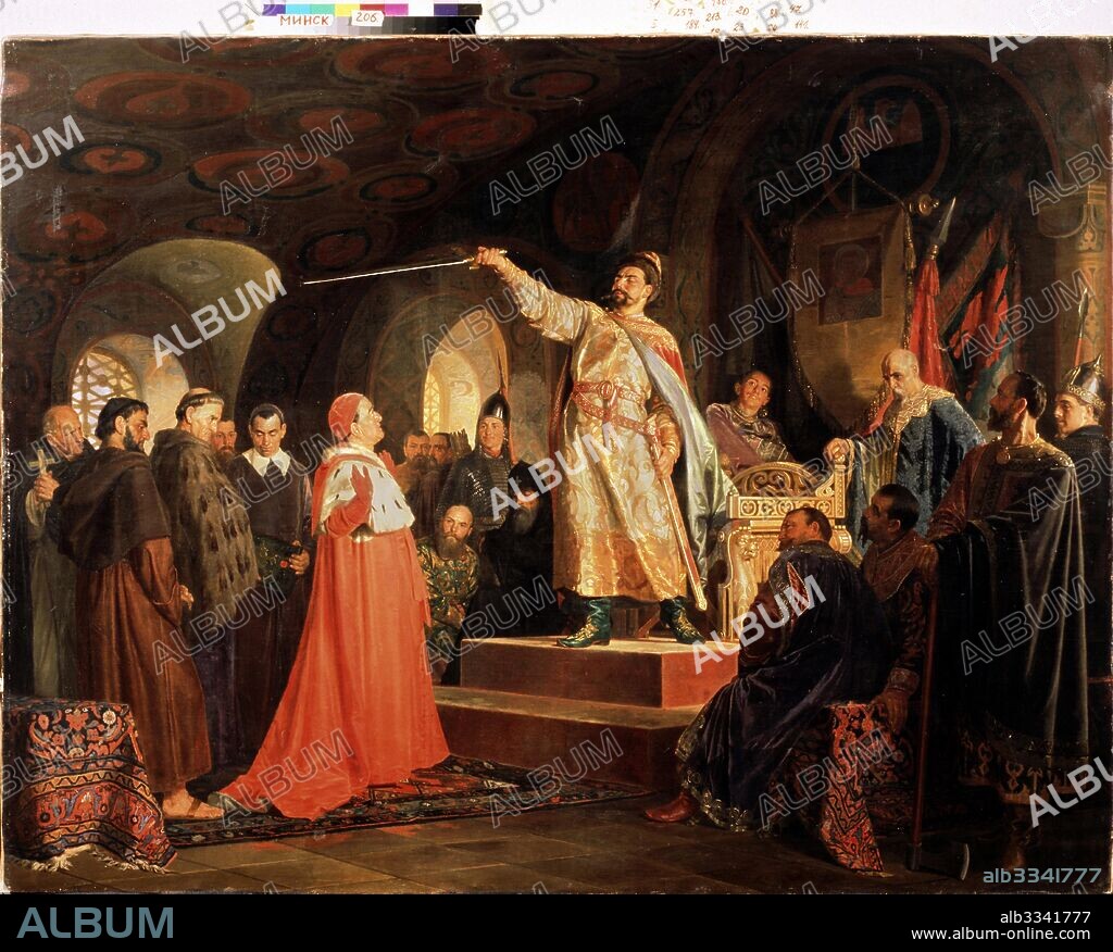 NIKOLAI VASILYEVICH NEVREV. Prince Roman of Halych-Volhynia received the ambassadors of Pope Innocent III.