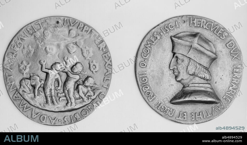 Foligno, Hercules I (d'Este), Second Duke of Ferrara (14311505), Italian, Foligno, late 15th century, Italian, Bronze, Diameter: 3 1/2 in. (89 mm), Medals and Plaquettes.