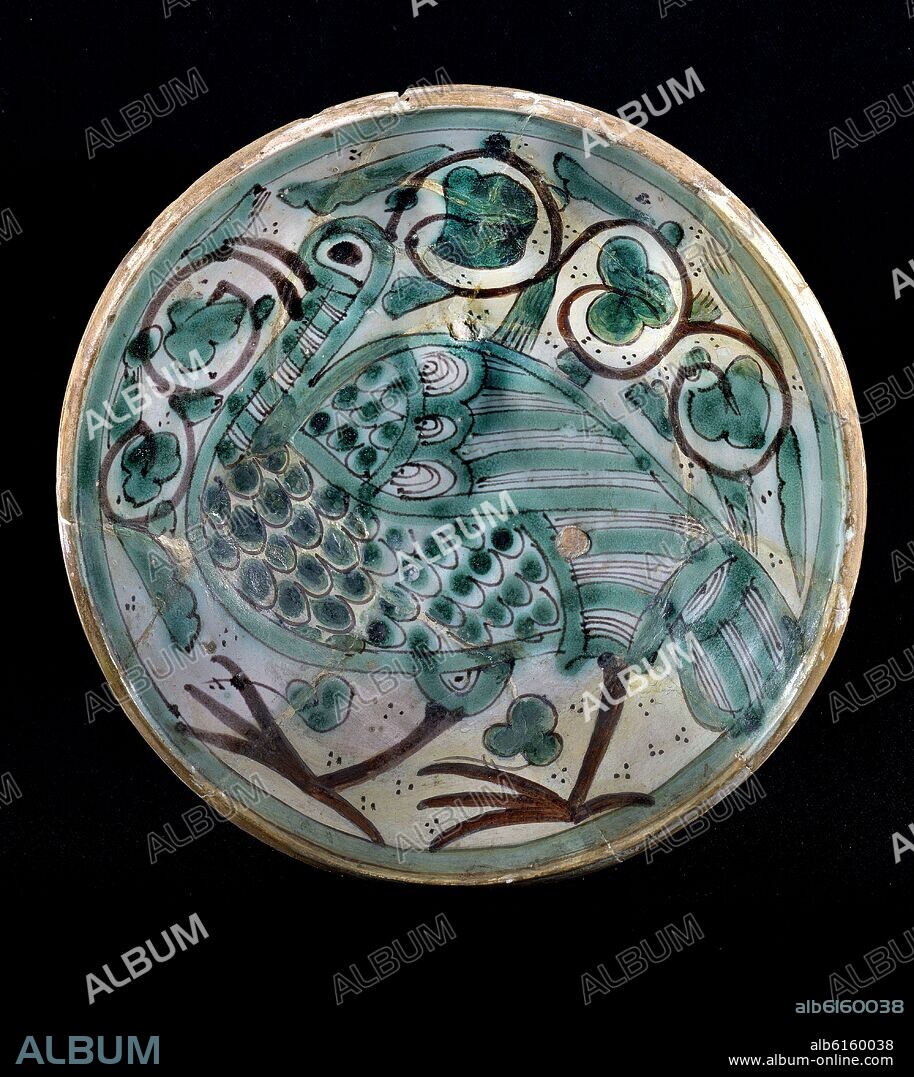 PERDIZ - PLATO CERAMICA VERDE DE PATERNA.