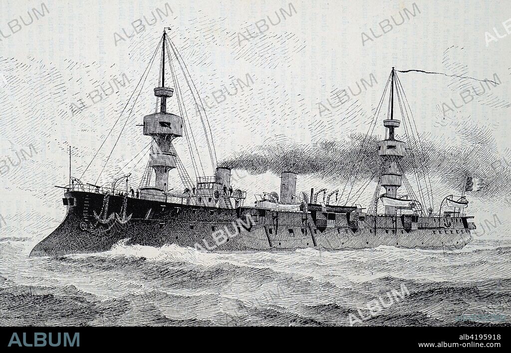 The Jean-Bart; French first class Battle cruiser; 1889.