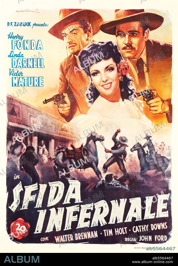 Affiche de MY DARLING CLEMENTINE, 1946, réalisé par JOHN FORD. Copyright 20TH CENTURY FOX.
