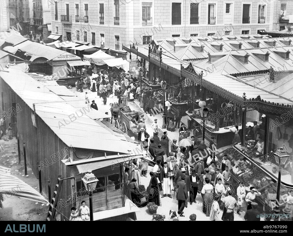 15 julio 1907. Madrid. La inauguración de Ayer. El nuevo mercado del Carmen, que ayer Quedó abierto al servicio público después de su reconstrucción.
