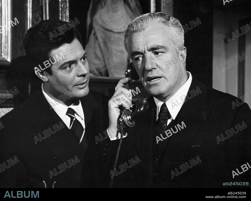 MARCELLO MASTROIANNI and VITTORIO DE SICA in MY WIFE'S ENEMY, 1959 (IL NEMICO DI MIA MOGLIE), directed by GIANNI PUCCINI.