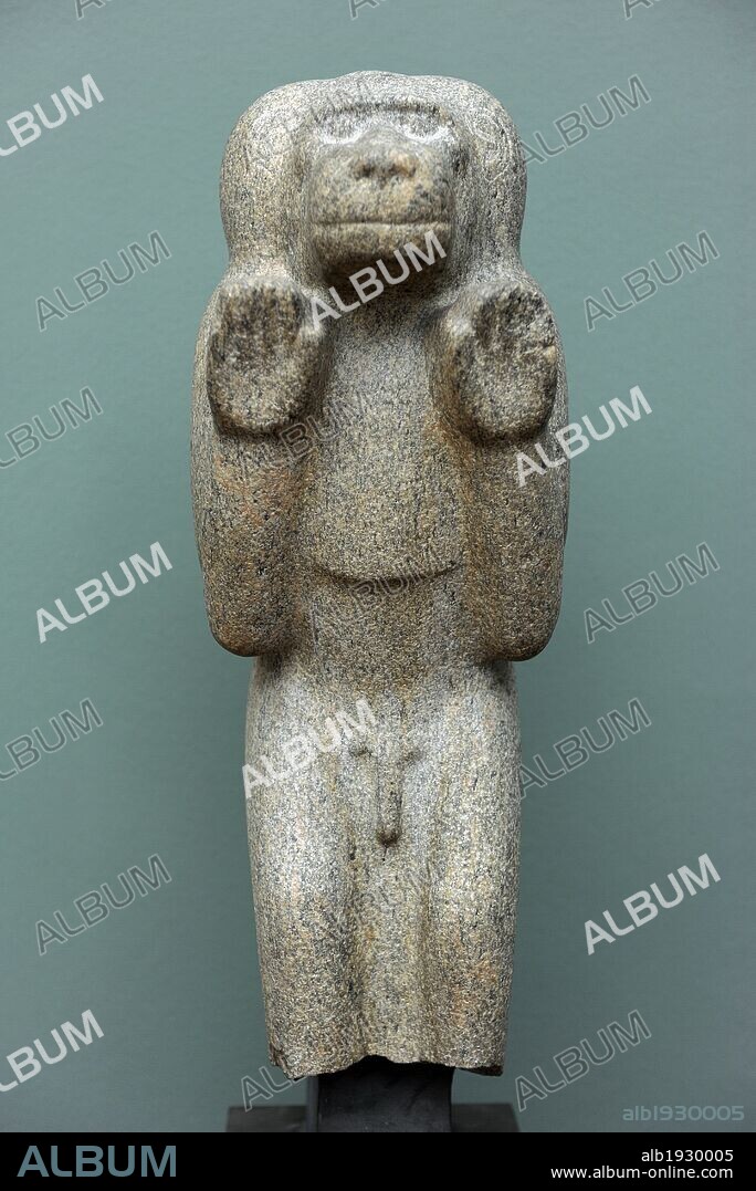 Statue of an baboon. Granite. From Kawa. Reign of Taharka. C. 690-664 BC. 25th Dynasty. Ny Carlsberg Glyptotek. Copenhagen. Denmark.