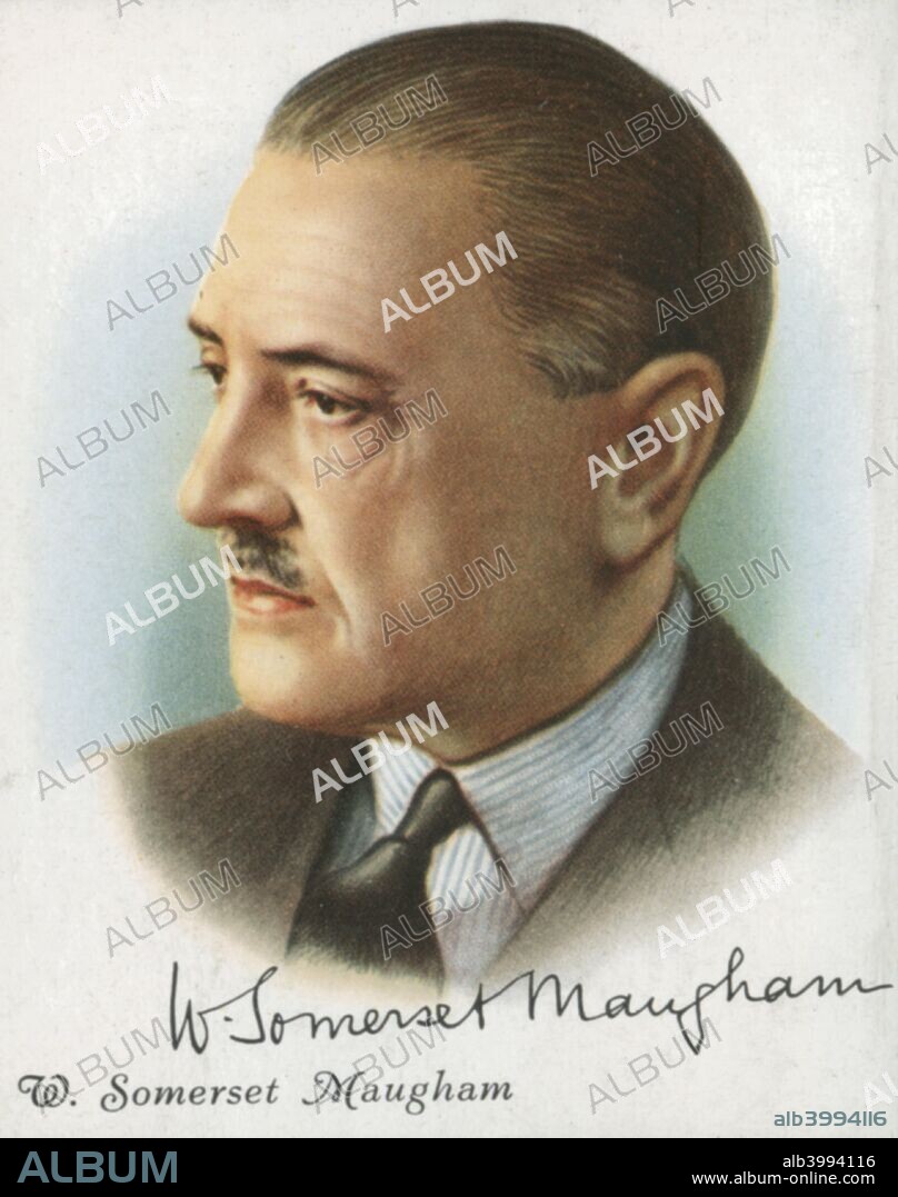 William Somerset Maugham, British author of novels, plays and short stories, 1927. Somerset Maugham (1874-1965) qualified as a physician at St Thomas's Hospital, London, in 1897, but spent the next 10 years in Paris as a struggling author. In 1915 his semi-autobiographical novel Of Human Bondage appeared, and in 1919 The Moon and Sixpence, based on the life of Gaugin. A number of his works were filmed.