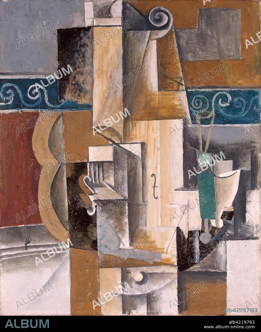 PABLO PICASSO. 'Guitar and Violin'. France, circa 1912. Dimensions: 65,5x54,3 cm.