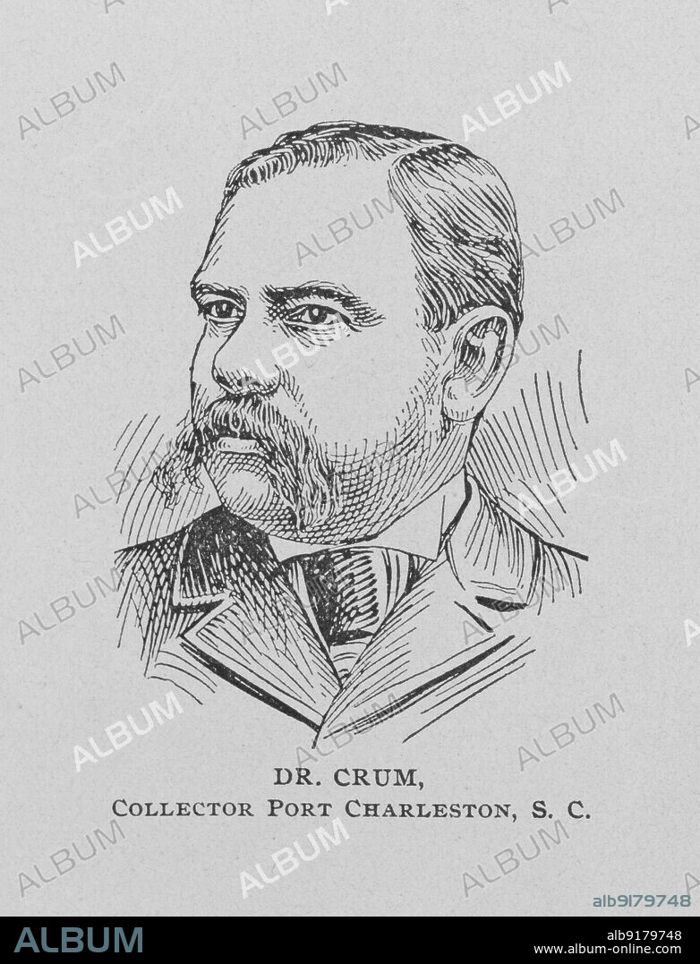 Dr. Crum; Collector Port Charleston, S.C., 1903. William Demosthenes Crum, physician, diplomat, and collector of customs for the port of Charleston in South Carolina, the first African American to hold the position. From 'Negro almanac and statistics'.