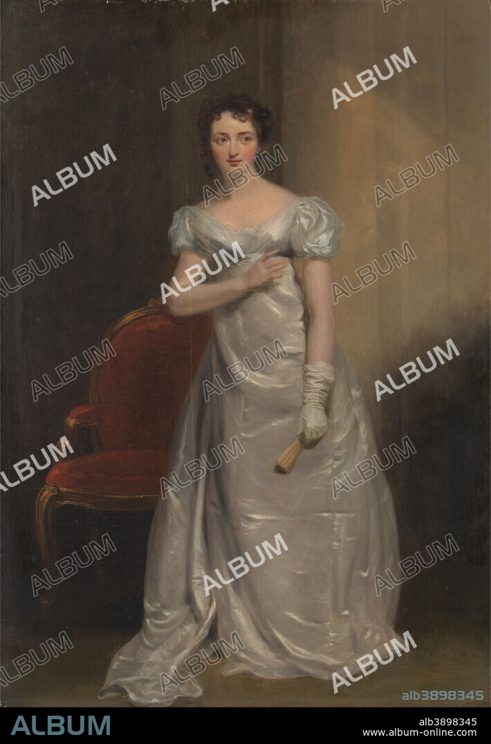 GEORGE CLINT. Harriet Smithson as Miss Dorillon, in "Wives as They Were, and Maids as They Are" by Elizabeth Inchbald. Date/Period: Ca. 1822. Painting. Oil on panel. Height: 445 mm (17.51 in); Width: 311 mm (12.24 in).