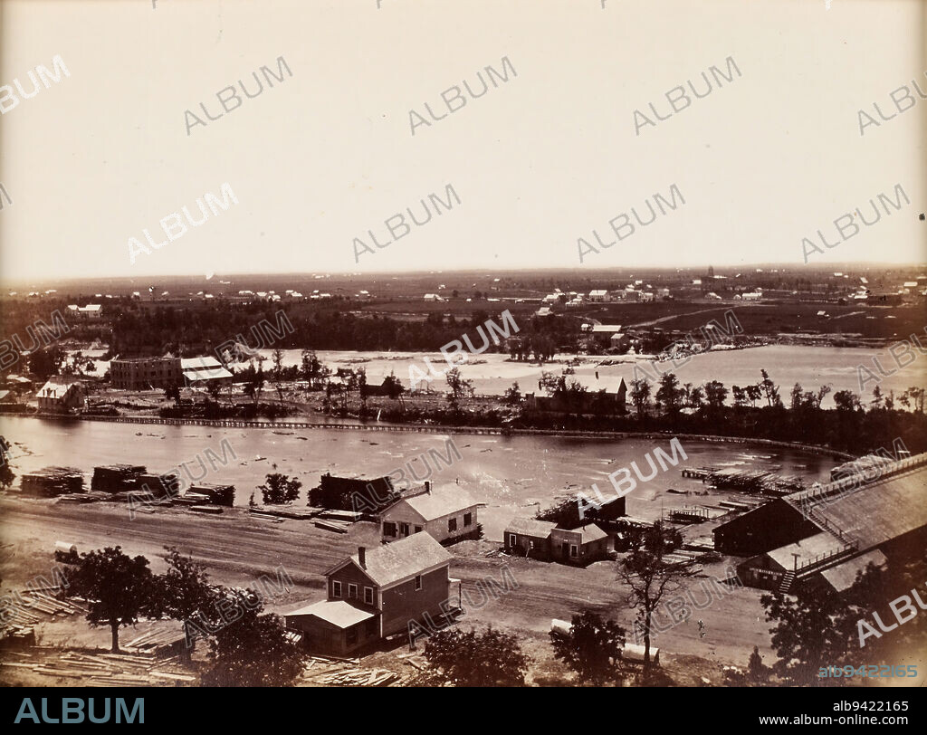 St. Anthony and Minneapolis from roof of Winslow House, 1857, Benjamin Franklin Upton; Publisher: Edward A. Bromley, American, born 1818, 6 1/16 x 8 3/8 in. (15.4 x 21.27 cm) (image)10 x 11 3/4 in. (25.4 x 29.85 cm) (mount), Albumen print (printed c.1870), United States, 19th century.