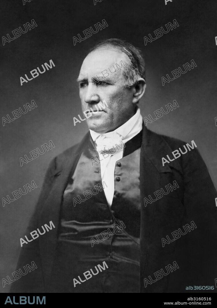 United States: c. 1849 A daguerreotype portrait of Sam Houston by Matthew Brady.