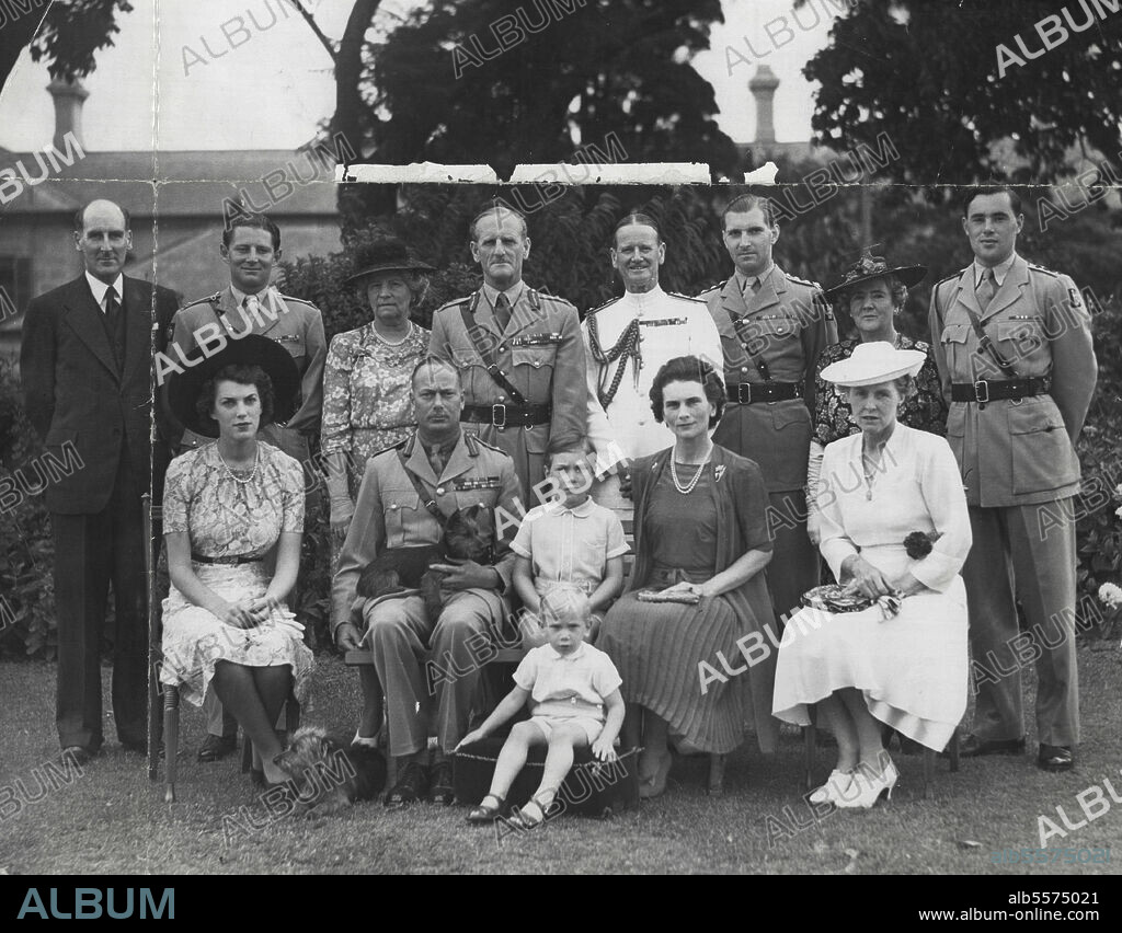 Mayor M. Hawkins; Eileen Phillips; Duke of Gloucester; Col. Miller (Chief of Staff); Admiral Sir L. Bracegirdle; Princess Richard; Capt. D. Ramsay; Lady Bracegirdle; Capt. McGregor. February 12, 1947.
