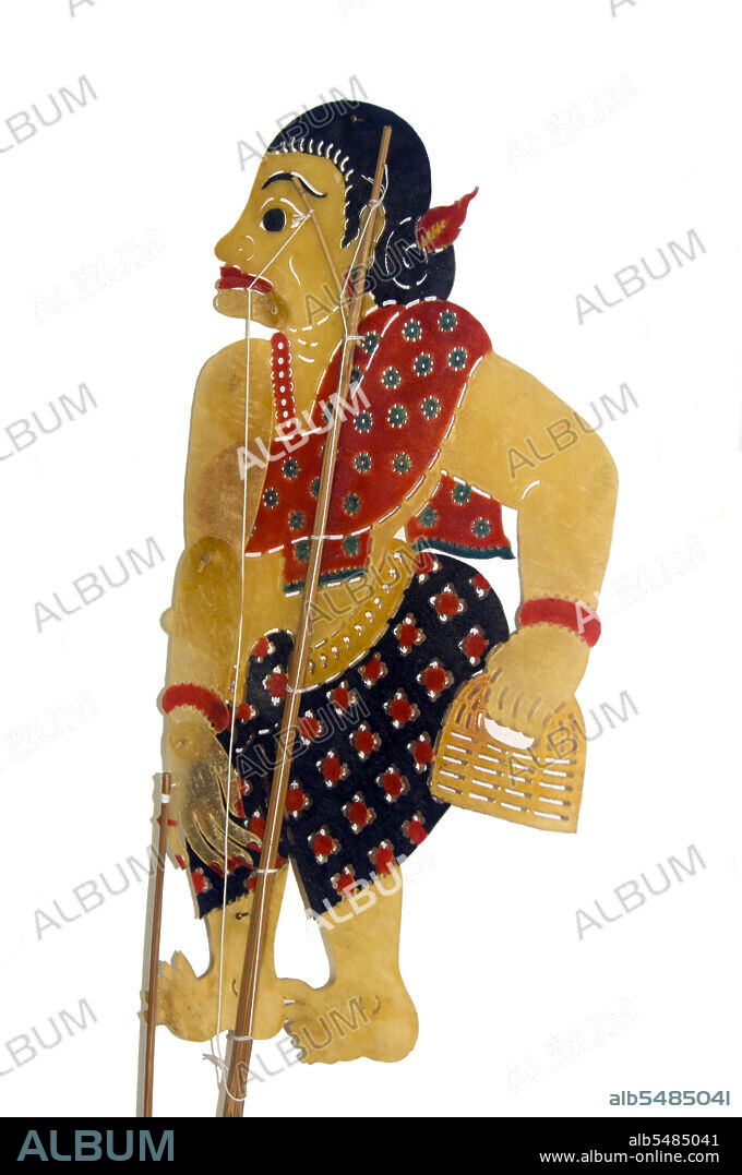 Nang talung' is the shadow puppet theatre popular in southern Thailand. It is an art form said to have originated as early as 400 BC in Southeast Asia. Performances usually last well into the night and remain an essential if diminishing part of village life in Thailand's Deep South. Nang means animal hide, from which the figures are cut. Talung refers to Phatthalung, a town in southern Thailand where the art form is said to have originated.  It is the task of a single skilled person, the 'nai nag' or puppet master, to create the whole show. Sitting behind an illuminated screen, he maneuvers up to six puppets per scene. The changing tone of the puppeteers voice differentiates between the characters, while a band of musicians adds tension to the story. While the more formal 'nang yai' is based on the Hindu epic the Ramayana known as the Ramakien in Thai 'nang talung' takes its inspiration from everyday life.