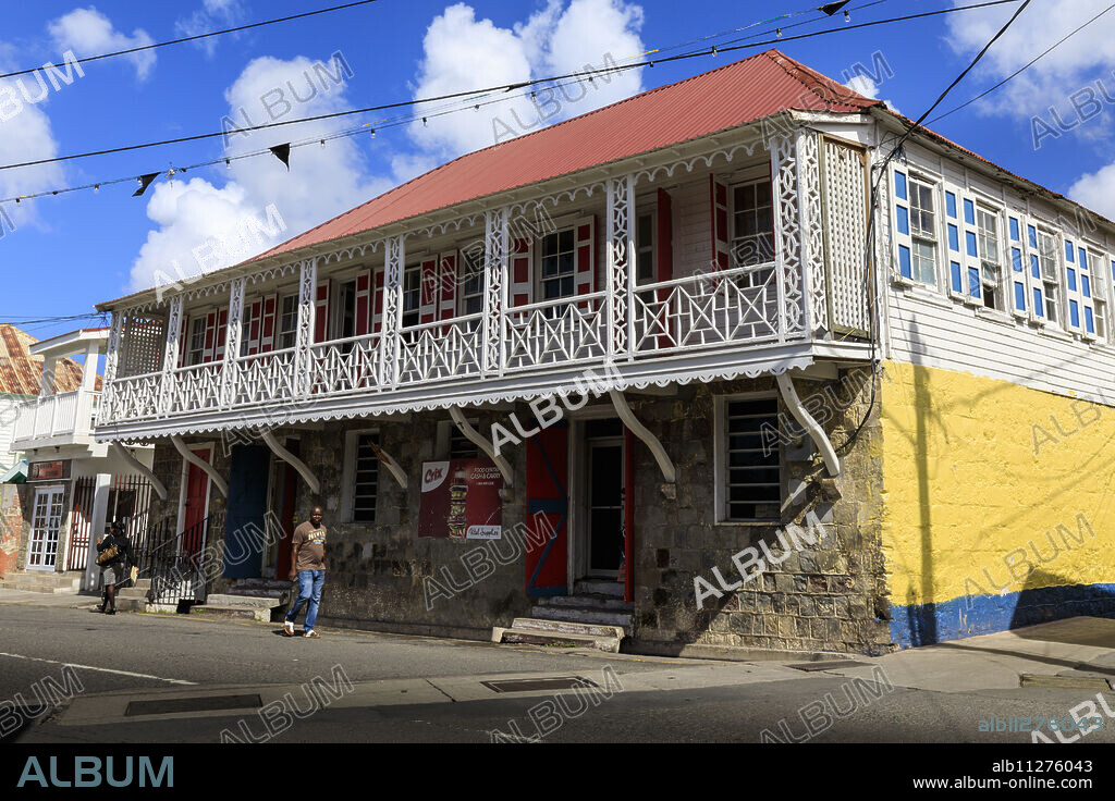 Historic architecture, municipal buildings, Charlestown, Nevis, St. Kitts and Nevis, West Indies, Caribbean, Central America.