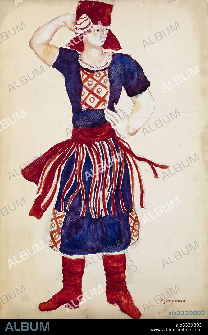 NATALIA SERGEEVNA GONCHAROVA. Costume design for the opera The Fair at Sorochyntsi by Modest Mussorgsky.