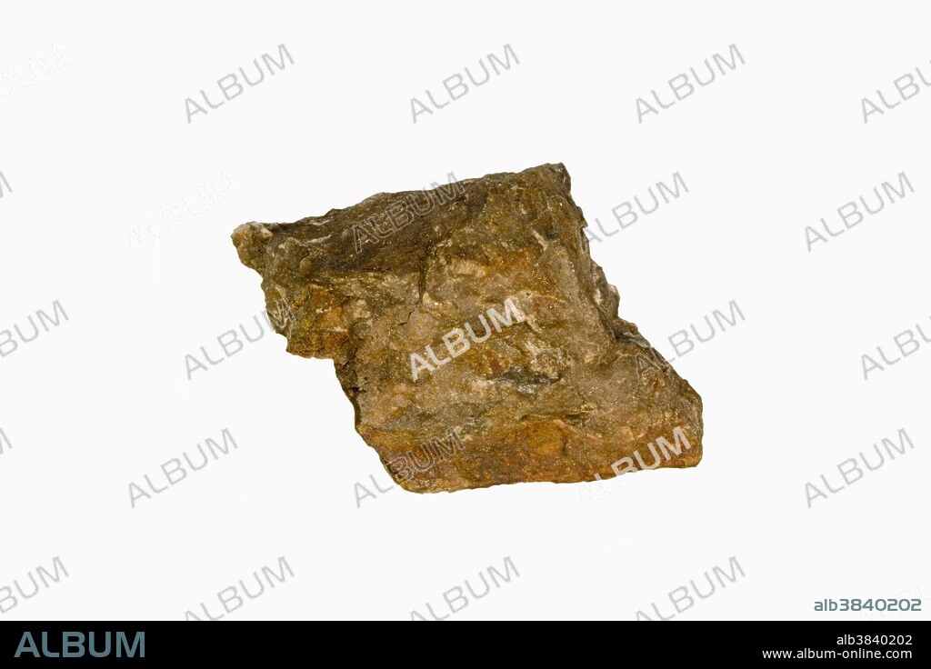 Krennerite, a rare gold telluride mineral, in a rock from California.