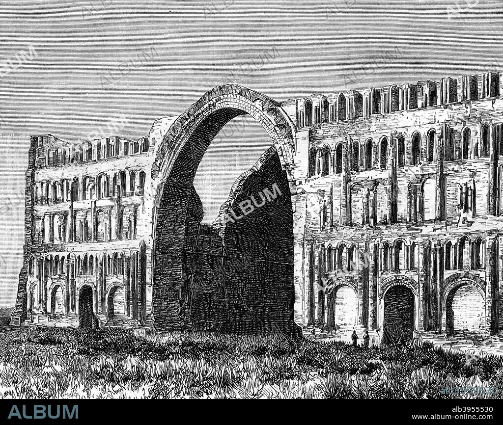 The Taq-i Kisra, Ctesiphon, Iraq, 19th century. Ctesiphon was the capital of the Sassanid Persian Empire. This great arch was the main portico of the audience hall of the imperial palace.