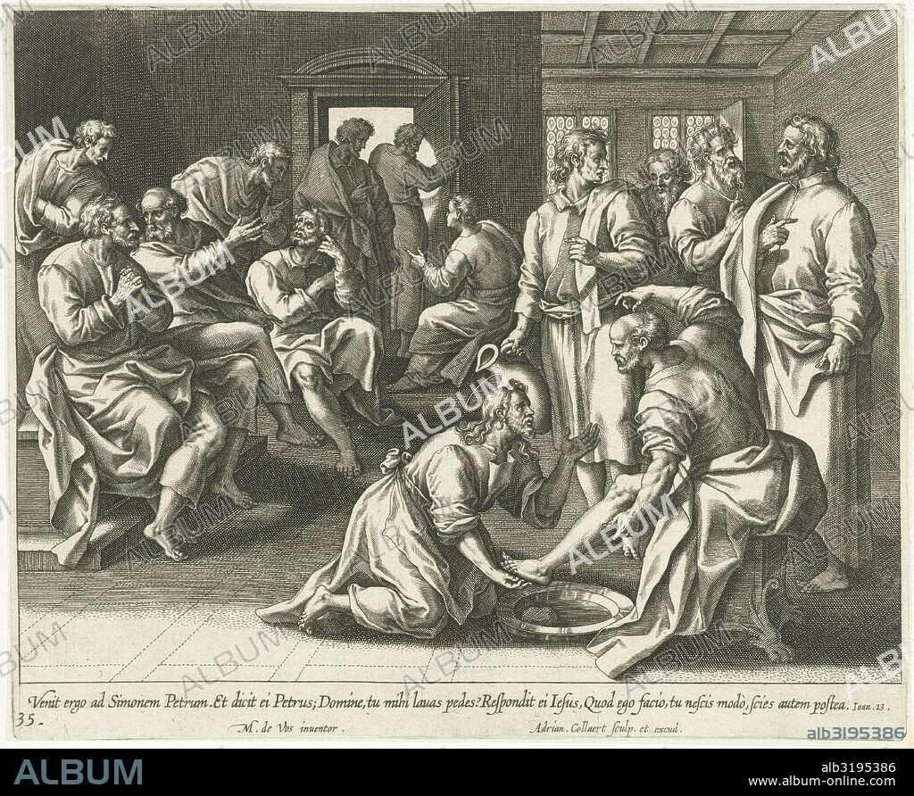 Foot Washing of Peter, Adriaen Collaert, 1598 - 1618.
