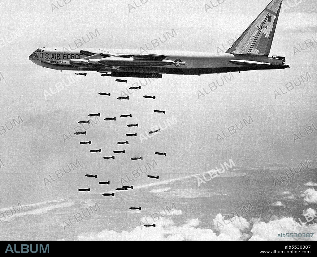 Operation Arc Light was the 1965 deployment of B-52D Stratofortresses as conventional bombers from bases in the US to Guam to support ground combat operations in Vietnam.  By extension, Arc Light, and sometimes Arclight, is the code name and general term for the use of B-52 Stratofortress as a close air support (CAS) platform to support ground tactical operations assisted by ground-control-radar detachments of the 1st Combat Evaluation Group (1CEVG) in Operation Combat SkySpot during the Vietnam War. At the same time, investigations of secret CIA activities in Laos revealed that B-52s were used to systematically bomb Laos and Cambodia. In fact, the United States dropped more bombs on Laos than it did during World War II on Germany and Japan combined. To this day, vast areas of Laos and Cambodia are uninhabitable because of unexploded ordnance. In 1964, the U.S. Air Force began to train strategic bomber crews in the delivery of conventional munitions. Under Project Big Belly, all B-52Ds were modified so that they could carry nearly 30 tons of conventional bombs. B-52s were deployed to air force bases in Guam and Thailand. Arc Light operations were most often CAS bombing raids of enemy base camps, troops concentrations, and supply lines. Missions were commonly flown in three-plane formations known as 'cells' and were also employed when ground units in heavy combat requested fire support. Releasing their bombs from high in the stratosphere, the B-52s could neither be seen nor heard from the ground. B-52s were instrumental in nearly wiping out enemy concentrations besieging Khe Sanh in 1968 and An Loc and Kontum in 1972.