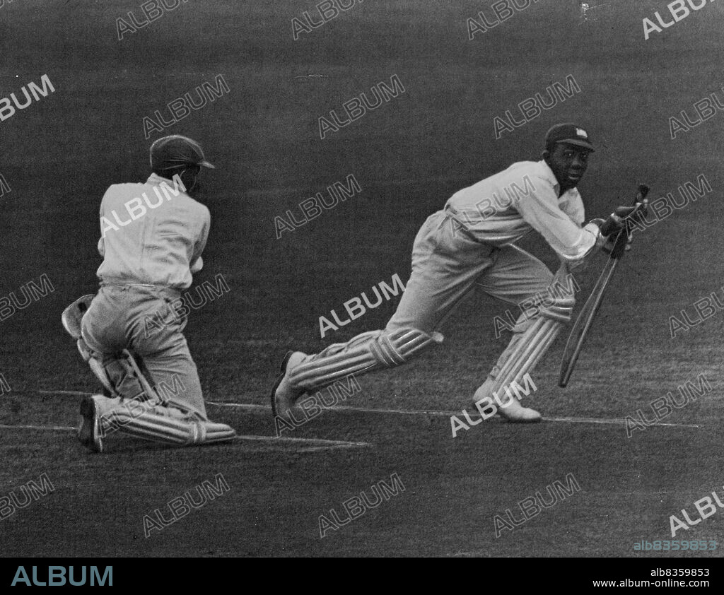 N.S.W. v West Indies.Sir Constantine beaten by McCabe. Davidson has gathered the ball, has ready to stump him. Chief Constantine is well in his ***** He was bowled west ball. February 25, 1931.