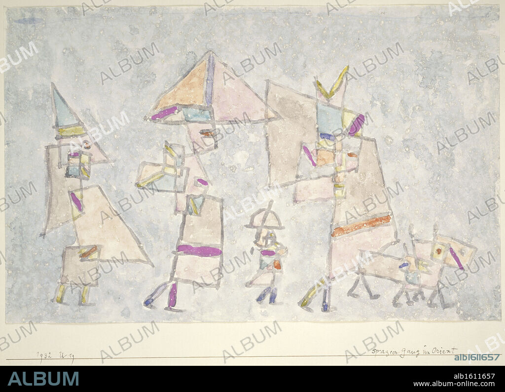 Promenade in the Orient  1932,  Paul Klee (1879-1940 /Swiss)  Watercolor on Paper  Barnes Foundation, Merion, Pennsylvania.