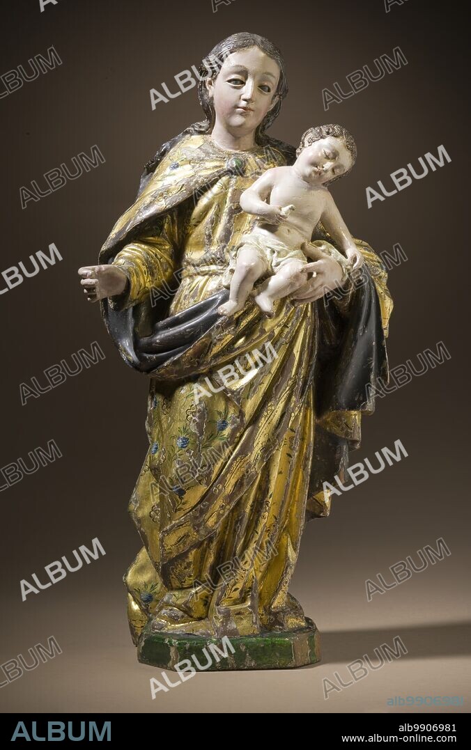 FELIPE DE ESTRADA. Virgin with the Child Christ and Little Bird (Virgen con el Niño Jesús y pajarito), late 18th century.