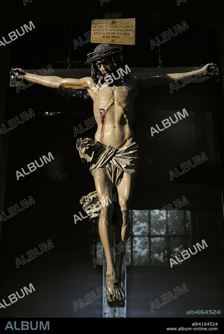 Taller o Círculo de Michael Pacher (activo en Tirol 1462-1498). Crucifixión. Tirol o Austria. Procedente de la Catedral de Wroclaw (Breslavia). Origen desconocido. Museo Nacional de Varsovia. Polonia.