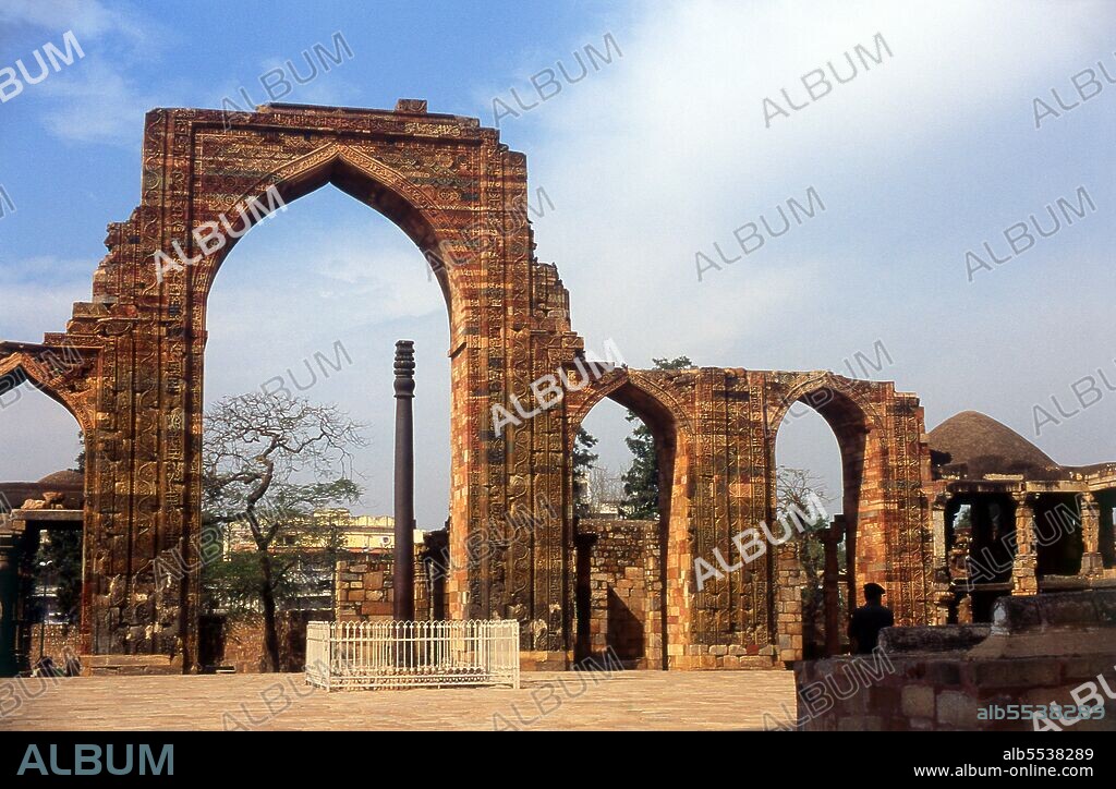The Quwwat-ul-Islam mosque was built by Qutb-ud-din Aibak, founder of the Mamluk or Slave dynasty. Construction began in 1193 CE. It was the first mosque built in Delhi after the Islamic conquest of India. Construction of the Qutb Minar was started in 1192 by Qutb-ud-din Aibak, the first Sultan of Delhi, and was carried on by his successor, Iltutmish. In 1368, Firoz Shah Tughlaq constructed the fifth and the last storey. Delhi is said to be the site of Indraprashta, capital of the Pandavas of the Indian epic Mahabharata. Excavations have unearthed shards of painted pottery dating from around 1000 BCE, though the earliest known architectural relics date from the Mauryan Period, about 2,300 years ago. Since that time the site has been continuously settled. The city was ruled by the Hindu Rajputs between about 900 and 1206 CE, when it became the capital of the Delhi Sultanate. In the mid-seventeenth century the Mughal Emperor Shah Jahan (1628–1658) established Old Delhi in its present location, including most notably the Red Fort or Lal Qila. The Old City served as the capital of the Mughal Empire from 1638 onwards.  Delhi passed under British control in 1857 and became the capital of British India in 1911. In large scale rebuilding, parts of the Old City were demolished to provide room for a grand new city designed by Edward Lutyens. New Delhi became the capital of independent India in 1947.