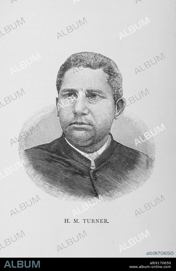 H. M. Turner, 1887. Henry McNeal Turner, African-American minister and politician, bishop of the African Methodist Episcopal Church. During the US Civil War, Turner became first African-American chaplain in the United States Colored Troops. From "Men of Mark: Eminent, Progressive and Rising" by William J. Simmons.
