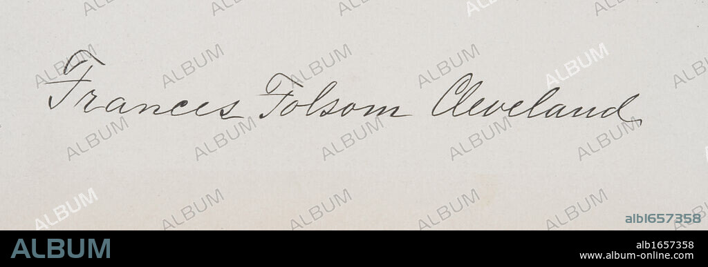 Signature of Frances Clara Folsom Cleveland Preston 1864 to 1947 wife of Stephen Grover Cleveland 22nd President of the United States of America.