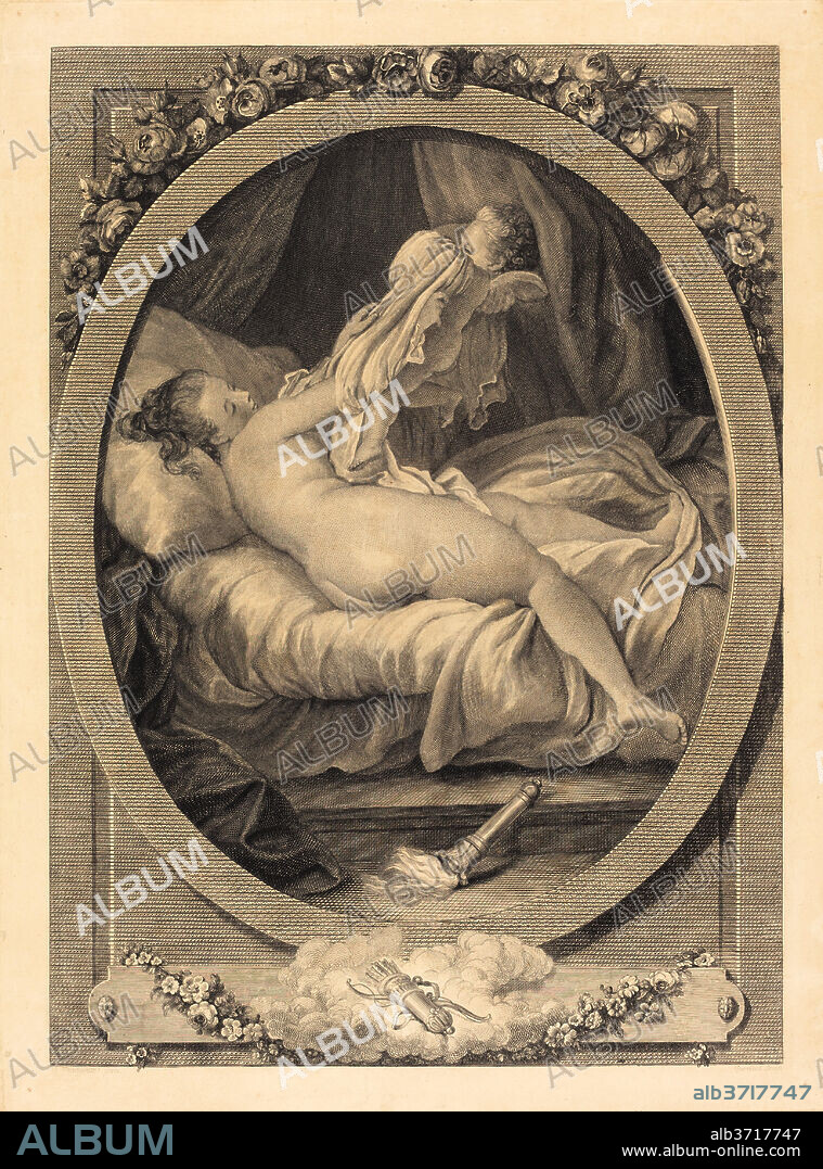 E. GUERSANT AFTER JEAN-HONORé FRAGONARD. La chemise enlevee. Dated: 1782. Medium: etching and engraving.