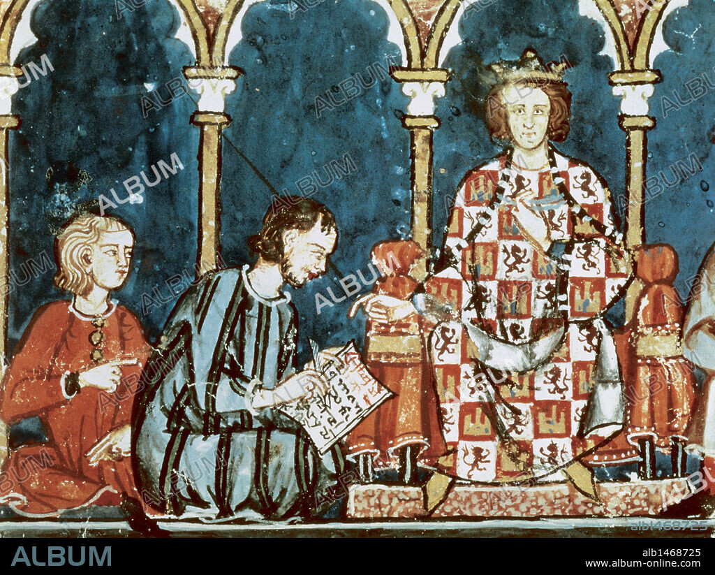Alfonso X of Castile (1221-1284). King of Castile and Leon. Book of Games. Seville, 1282. Library of the Monastery of El Escorial. Spain.