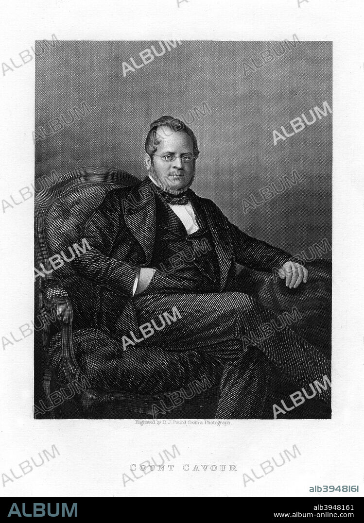 Count Camillo Benso di Cavour, Italian politician, 19th century. Cavour (1810-1861) was the first Prime Minister of the new Kingdom of Italy.
