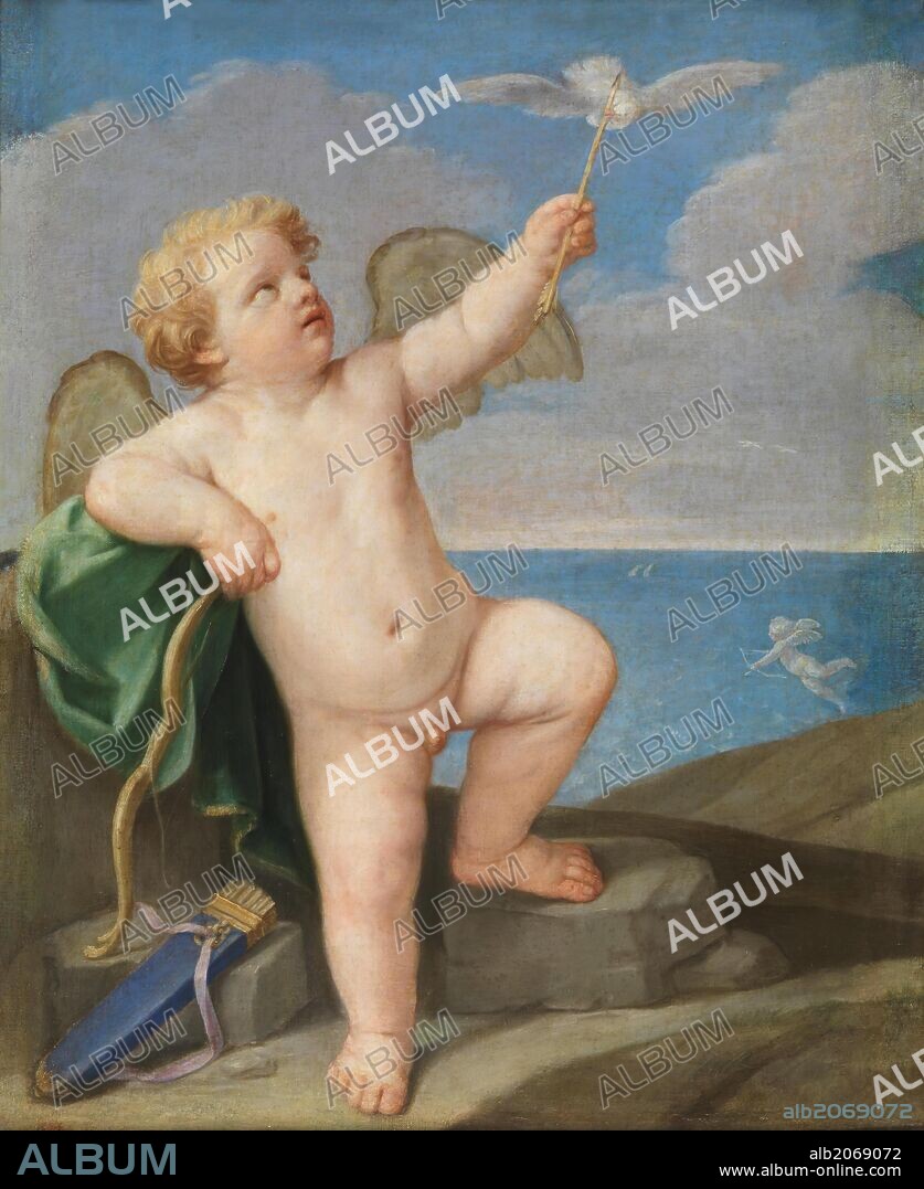 Guido Reni / 'Cupido', 1637-1638, Escuela Italiana, Óleo sobre Lienzo, 101 cm x 88 cm, P00150.