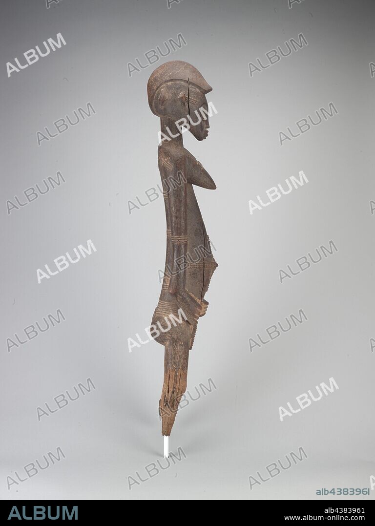 female ancestor figure, Senufo people, 20th century, wood, 41-5/8 x 8 x 3-3/4 in., African Art.