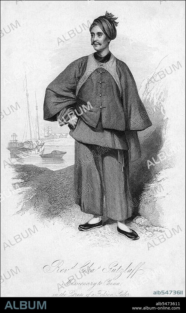 Karl Friedrich August Gützlaff (8 July 1803 – 9 August 1851), anglicised as Charles Gutzlaff, was a German missionary to the Far East, notable as one of the first Protestant missionaries in Bangkok, Thailand and for his books about China. He was one of the first Protestant missionaries in China to dress like a Chinese. He gave himself a Chinese name,  (pinyin: Guo Shìlì), but later on Guo Shílà became his official Chinese name. Gutzlaff Street in Hong Kong was named after him.