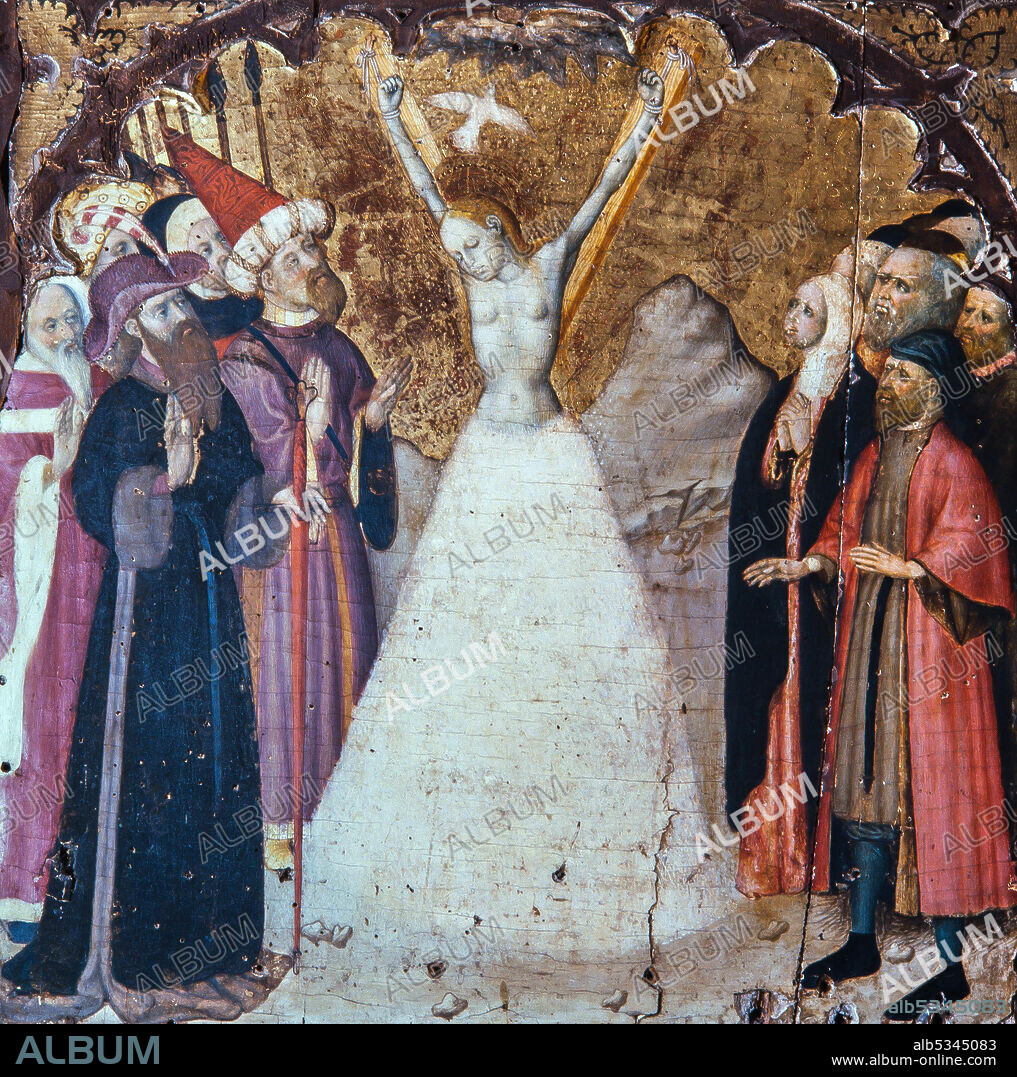 BERNARDO MARTORELL. Bernat Martorell / 'Martirio de Santa Eulalia', Proveniente de la catedral de Vic, siglo XV, 132,3 x 11,2 cm., Museu Episcopal de Vic.