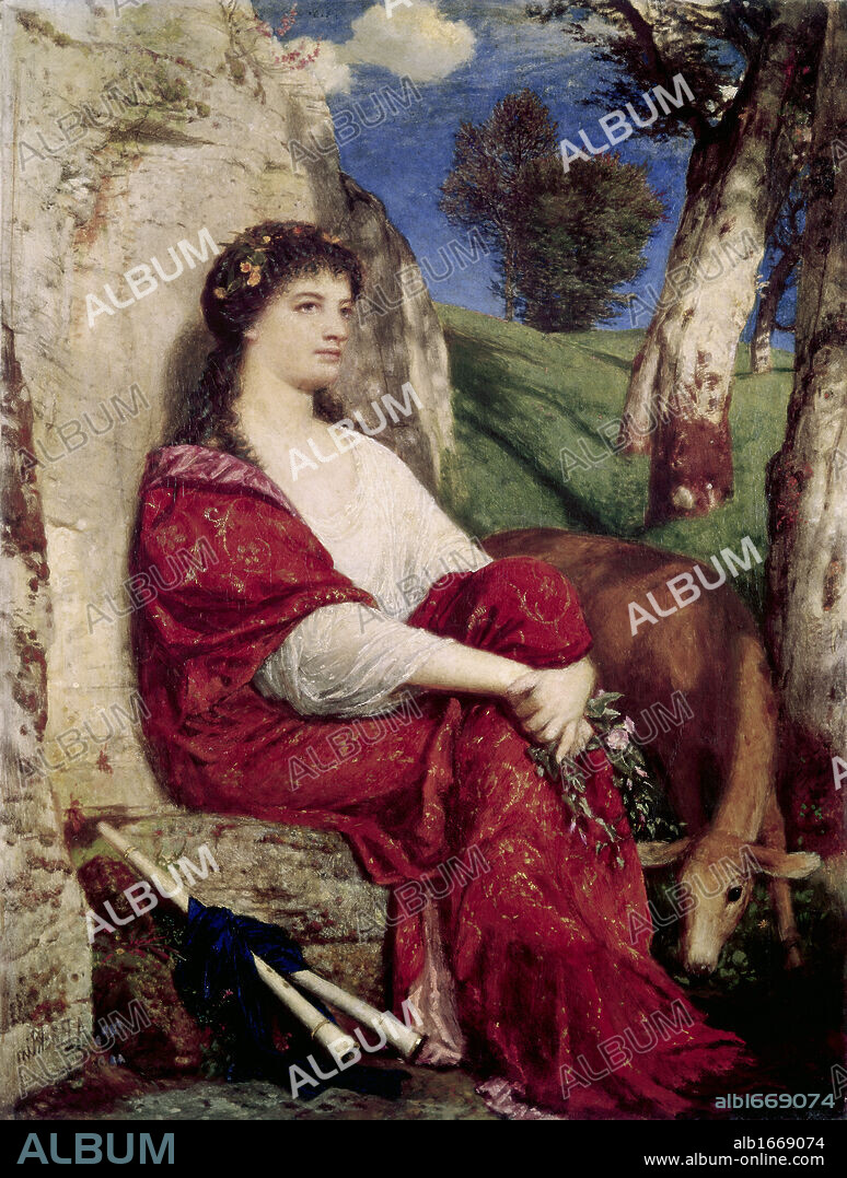 Euterpe Muse of Music and Lyric Poetry  Arnold Bocklin (1827-1901 Swiss).