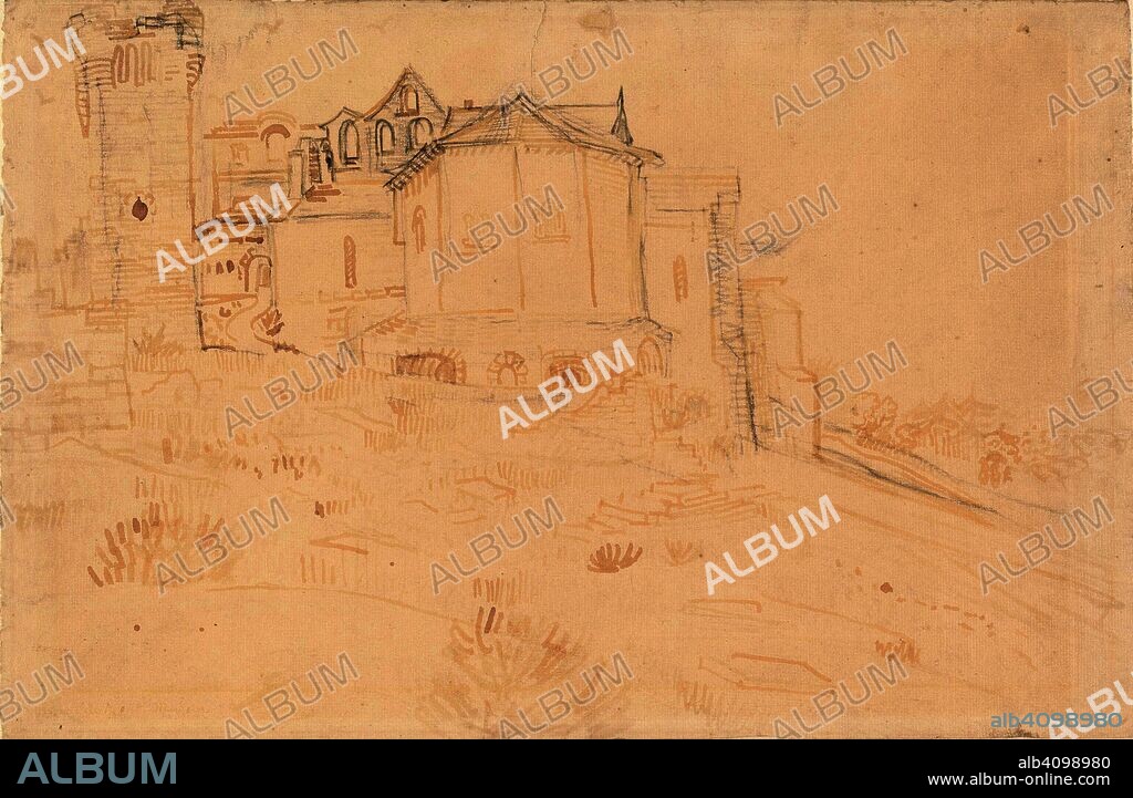 VINCENT VAN GOGH. The Ruins of Montmajour. Date: May 1888, Arles. Dimensions: 31.3 cm x 47.8 cm.