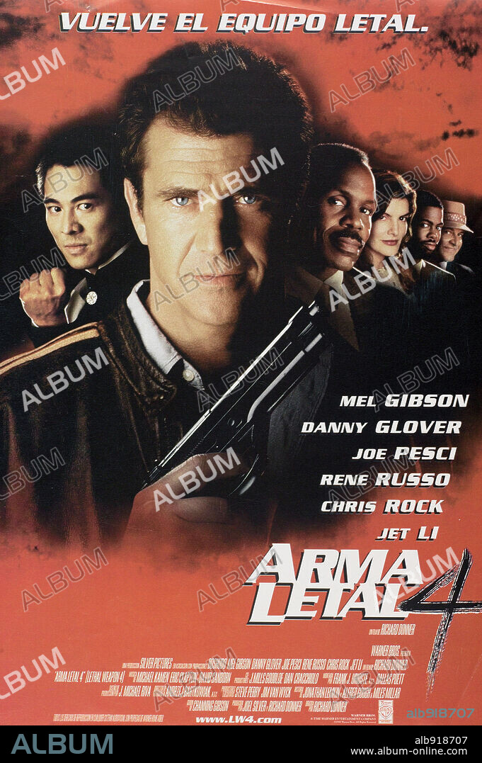 Poster of LETHAL WEAPON 4, 1998, directed by RICHARD DONNER. Copyright SILVER PICTURES/WARNER BROS.