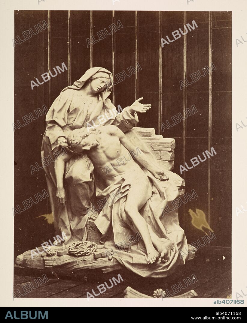 PHILIP HENRY DELAMOTTE. The Pieta of the Corsini Chapel in San Giovanni Laterano, Rome, by Bernini. Photographic Views of the Progress of the Crystal Palace, Sydenham. Taken during the progress of the works, by desire of the directors, by Philip H. Delamotte. Together with a list of the directors and officers of the company, etc. London, 1855. Source: Tab.442.a.5, plate 9.