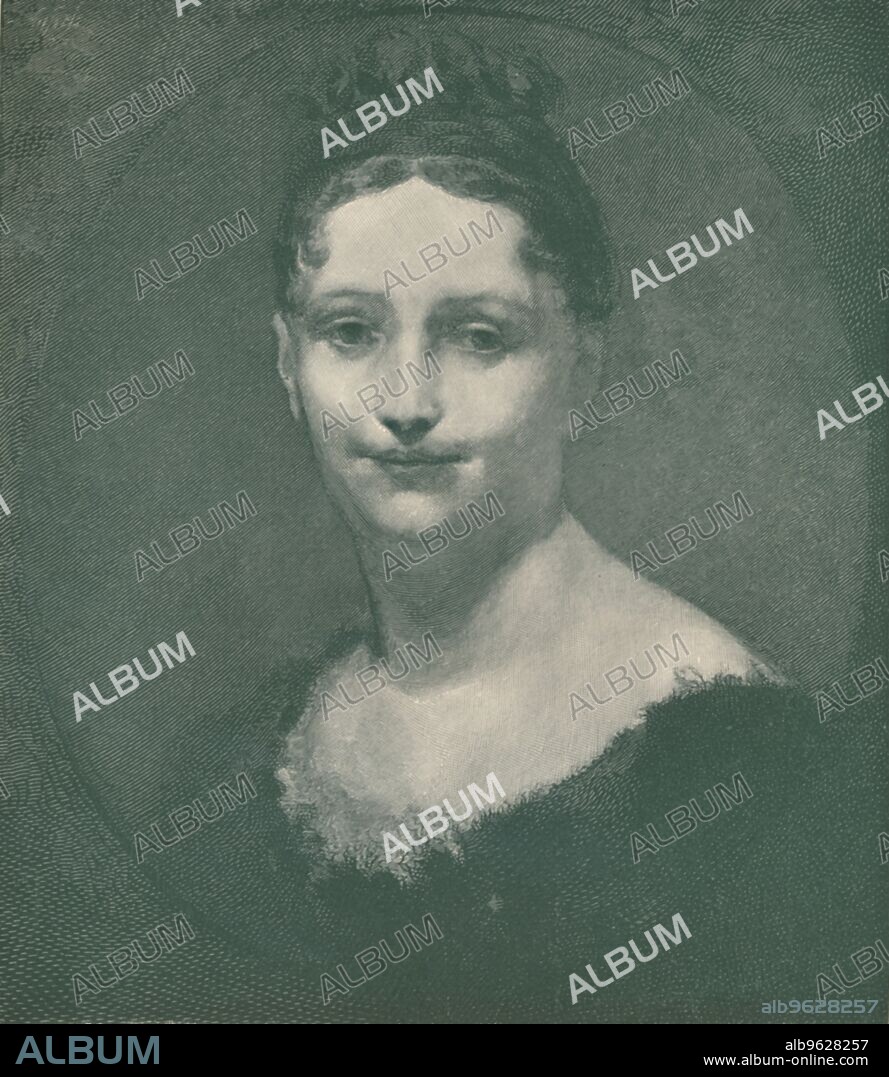 R. G. TIETZE. 'Marie-Pauline Bonaparte - Wife of General Leclerc and Afterward of Prince Camillo Borghese', c1800, (1896). Pauline Bonaparte (1780-1825) was the sister of Napoleon Bonaparte. She married Charles Leclerc, a French general who died in 1802, and then Camillo Borghese, 6th Prince of Sulmona. Engraving after the painting by Pierre Prud'Hon. From Life of Napoleon Bonaparte, Volume II, by William Milligan Sloane. [The Century Co., Macmillan & Co., Limited, New York & London, 1896].