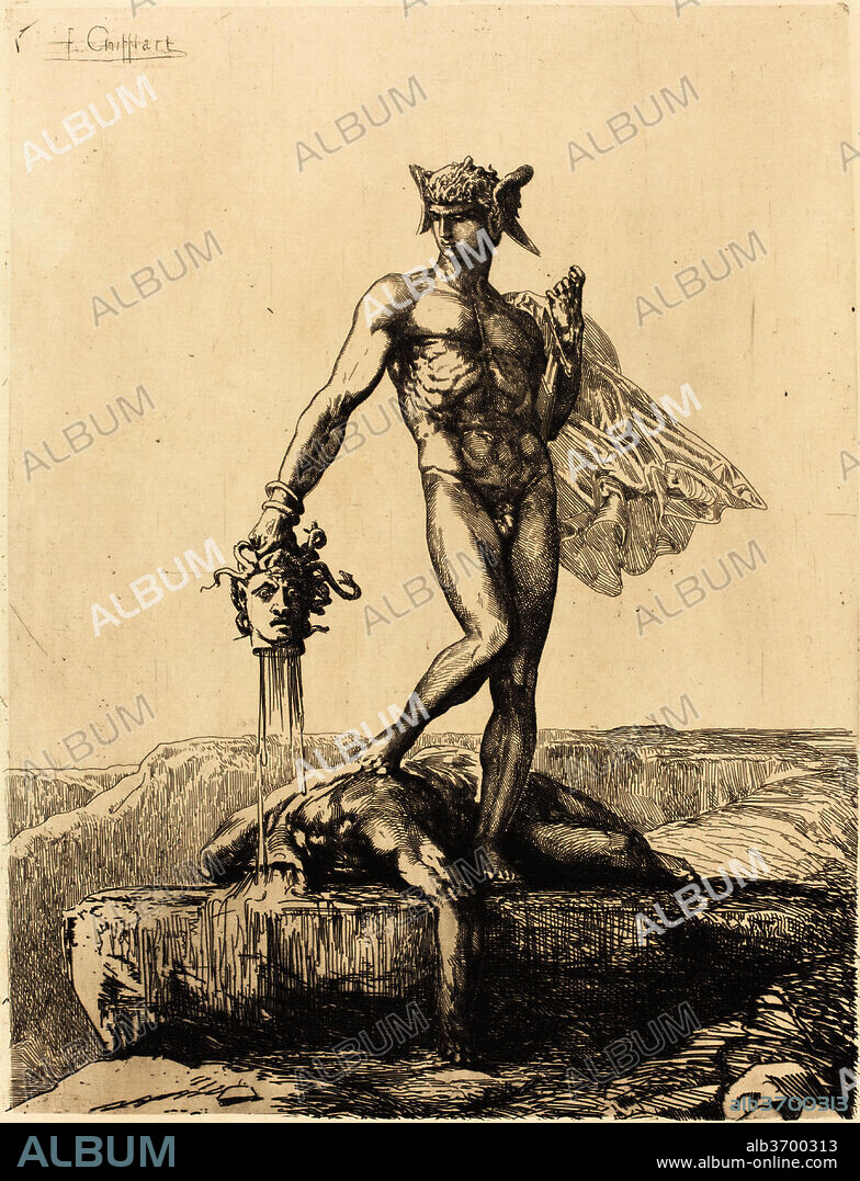 FRANÇOIS-NICOLAS CHIFFLART. Perseus. Dated: 1865. Dimensions: overall: 31.9 x 23.9 cm (12 9/16 x 9 7/16 in.). Medium: etching with drypoint on laid paper.