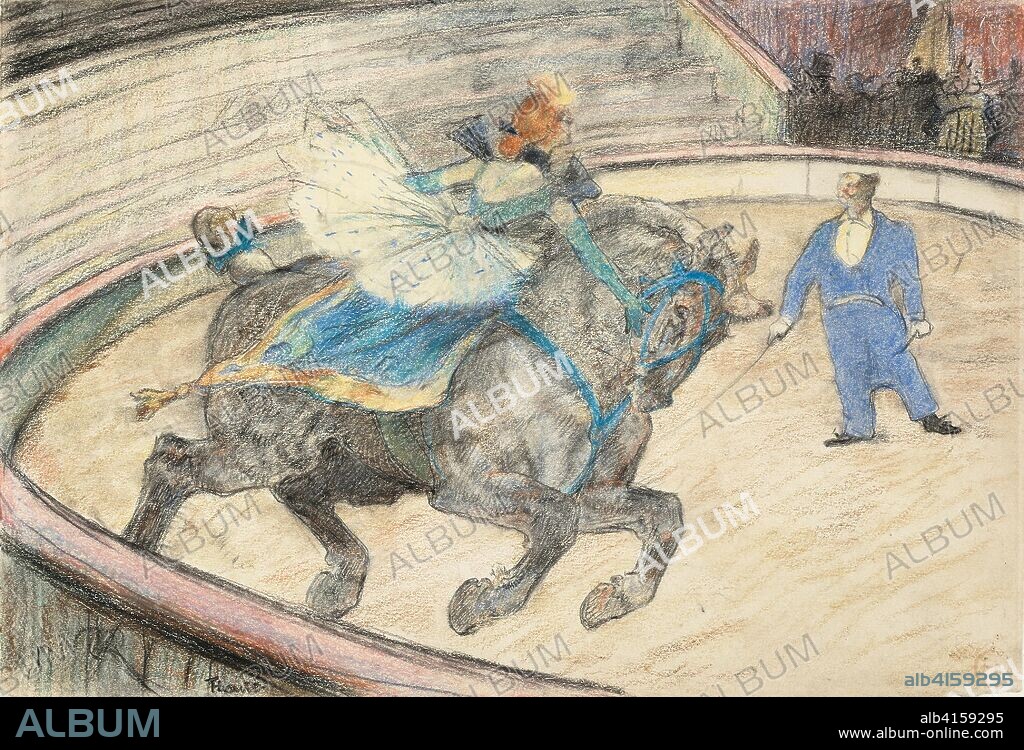 At the Circus: Work in the Ring. Henri de Toulouse-Lautrec; French, 1864-1901. Date: 1899. Dimensions: 217 × 316 mm. Charcoal, pastel, and black chalk, with stumping, touches of colored pencil, and incising, on off-white wove paper. Origin: France.