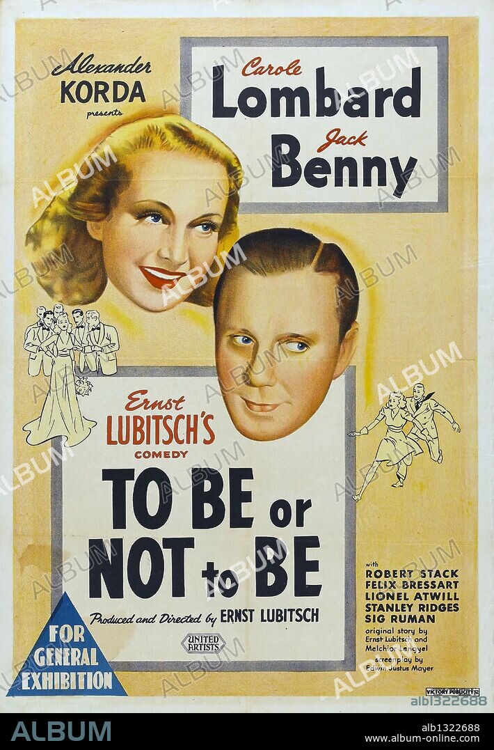 Plakat zu SEIN ODER NICHTSEIN - HEIL HAMLET, 1942 (TO BE OR NOT TO BE), unter der Regie von ERNST LUBITSCH. Copyright UNITED ARTISTS.